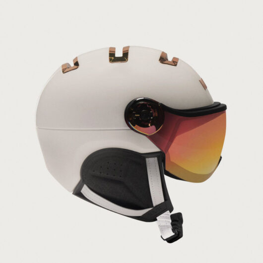 KASK Chrome Visor Helmet - White/Pink Gold - Pink Gold Mirror - M